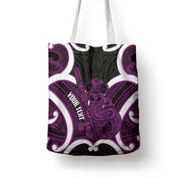 Waiporoporo Aotearoa Atua Tumatauenga Personalised Tote Bag Maori God Of War Tiki With Taiaha