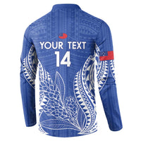 Custom Manu Samoa Rugby 2024 Button Sweatshirt Go Champions Samoan Tattoo