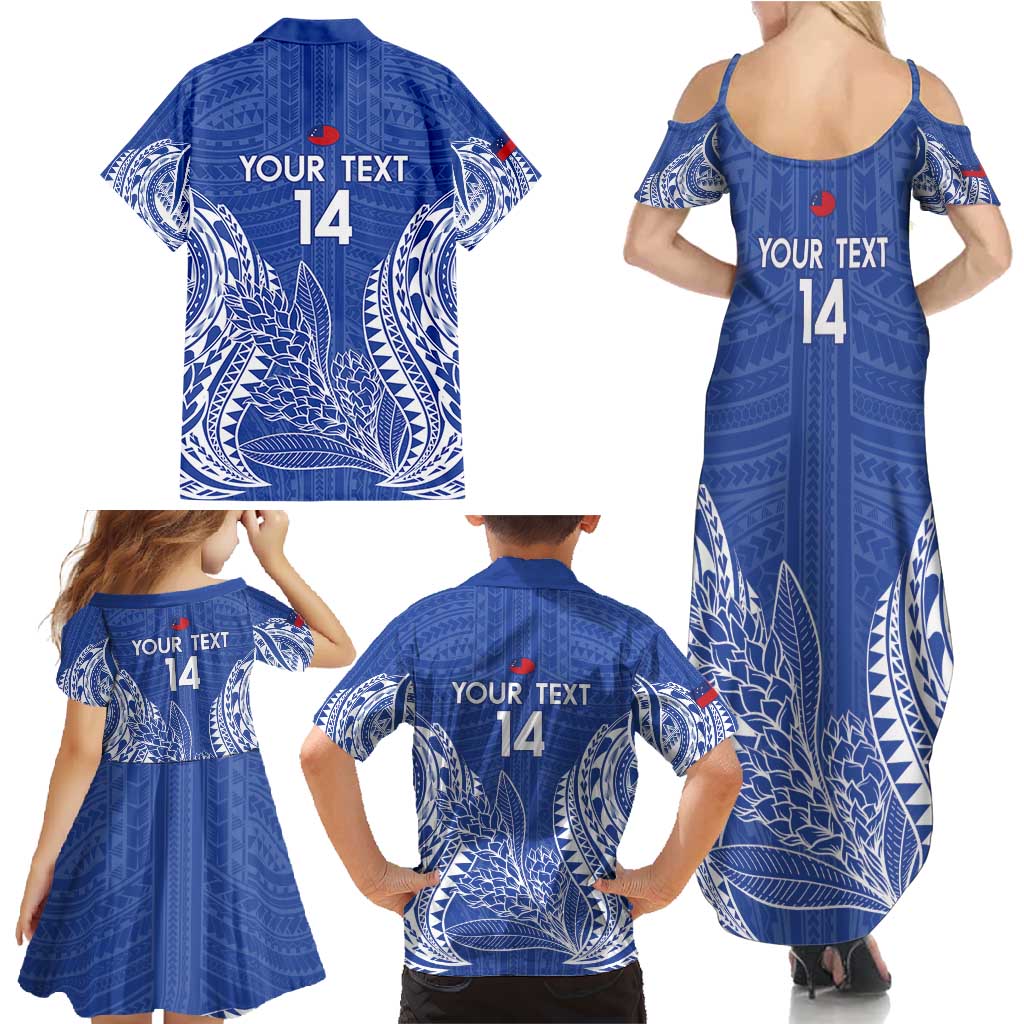 Custom Manu Samoa Rugby 2024 Family Matching Summer Maxi Dress and Hawaiian Shirt Go Champions Samoan Tattoo