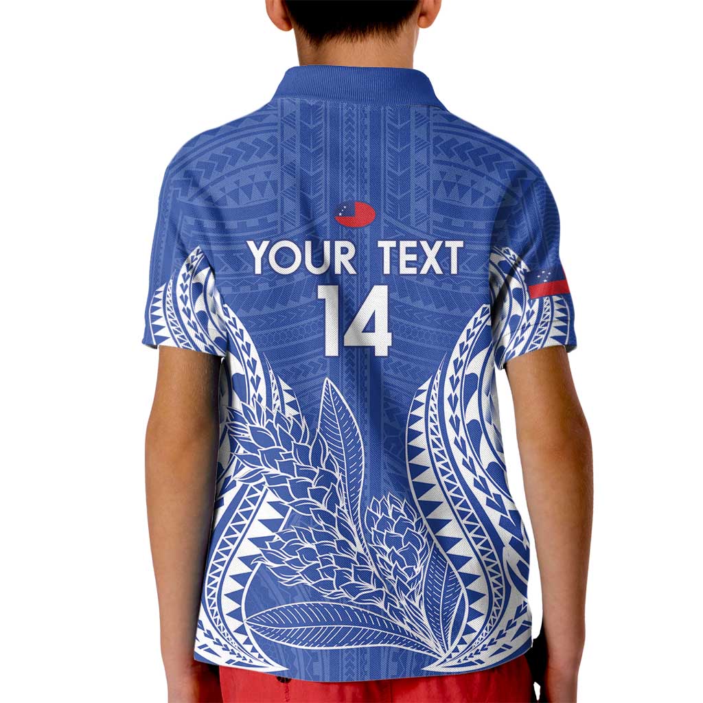 Custom Manu Samoa Rugby 2024 Kid Polo Shirt Go Champions Samoan Tattoo
