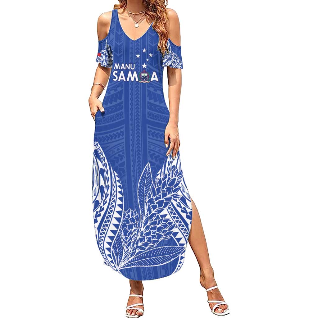 Custom Manu Samoa Rugby 2024 Summer Maxi Dress Go Champions Samoan Tattoo