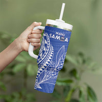 Custom Manu Samoa Rugby 2024 Tumbler With Handle Go Champions Samoan Tattoo