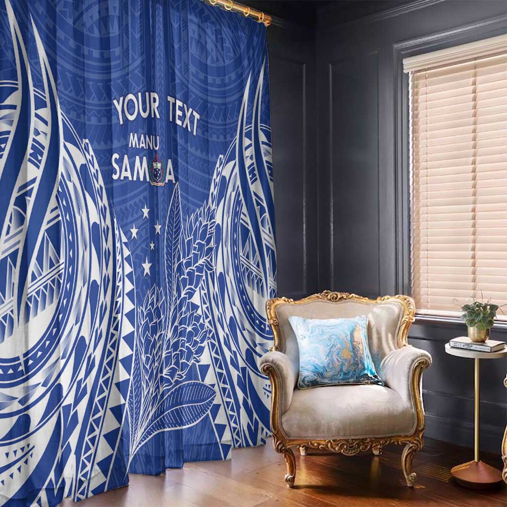 Custom Manu Samoa Rugby 2024 Window Curtain Go Champions Samoan Tattoo