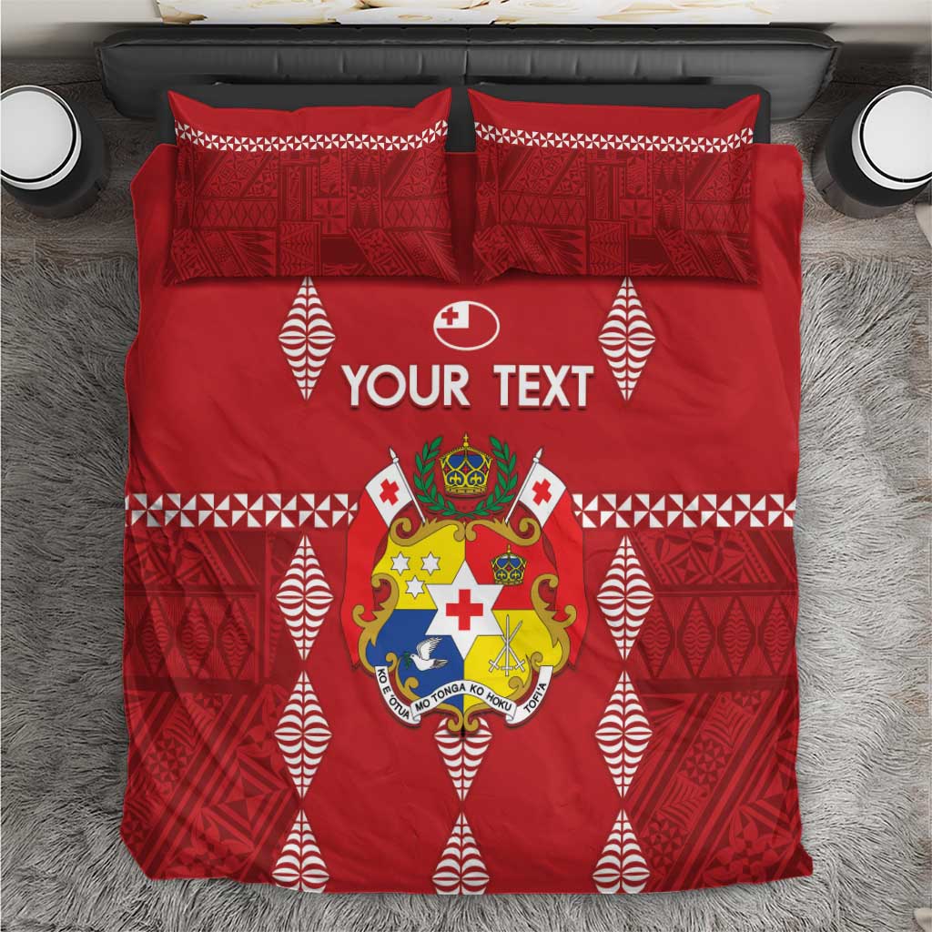 Custom Tonga Rugby 2024 Bedding Set Go Champions Ikale Tahi Ngatu Pattern