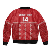 Custom Tonga Rugby 2024 Bomber Jacket Go Champions Ikale Tahi Ngatu Pattern
