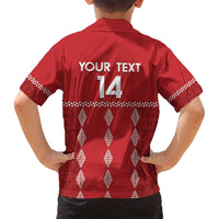 Custom Tonga Rugby 2024 Family Matching Long Sleeve Bodycon Dress and Hawaiian Shirt Go Champions Ikale Tahi Ngatu Pattern LT14 - Polynesian Pride