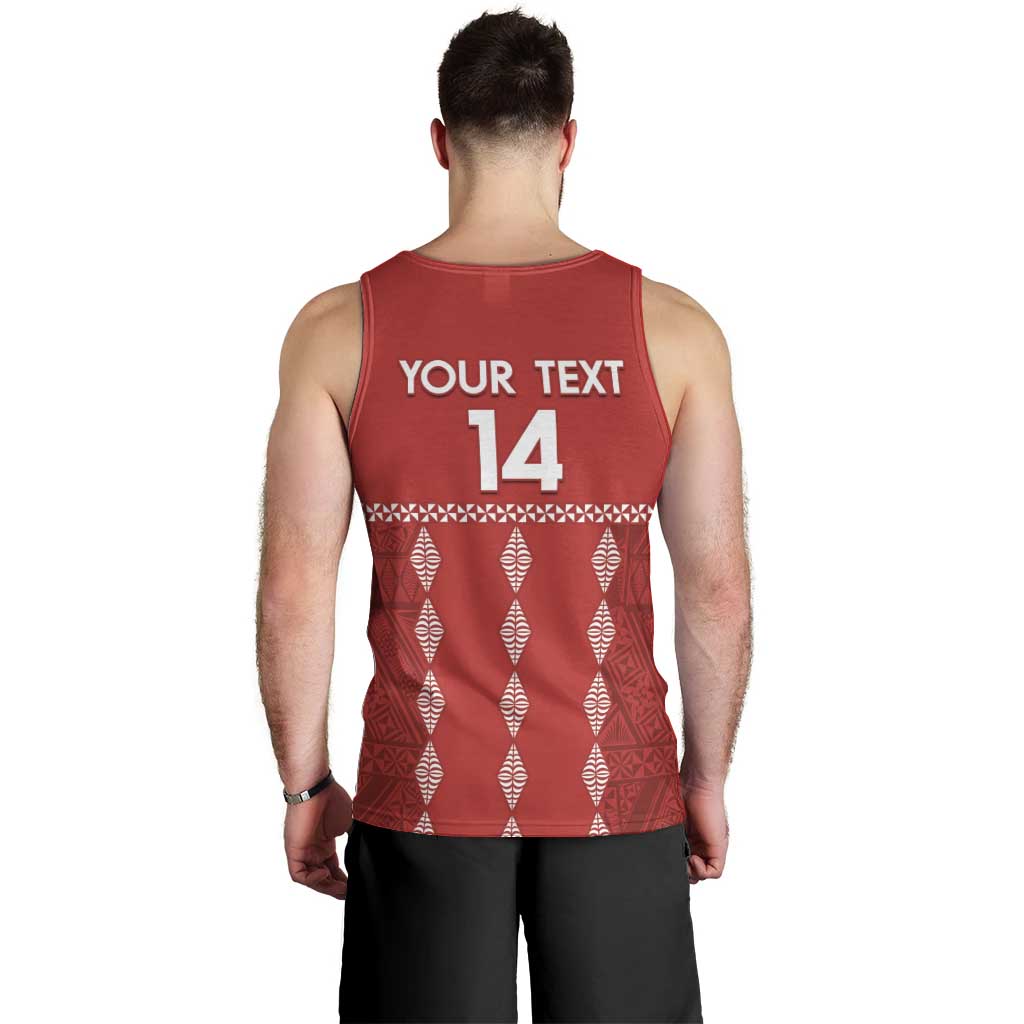 Custom Tonga Rugby 2024 Men Tank Top Go Champions Ikale Tahi Ngatu Pattern
