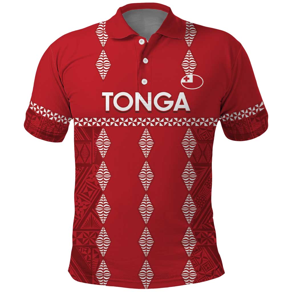 Custom Tonga Rugby 2024 Polo Shirt Go Champions Ikale Tahi Ngatu Pattern