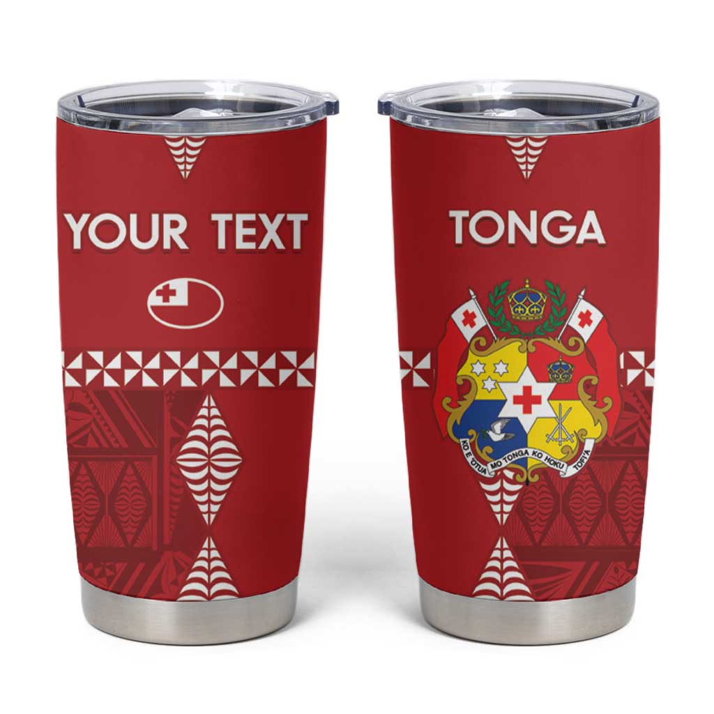 Custom Tonga Rugby 2024 Tumbler Cup Go Champions Ikale Tahi Ngatu Pattern