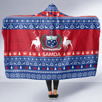 Personalised Samoa Christmas Hooded Blanket Samoan Coat Of Arms Manuia Le Kirisimas LT14 - Polynesian Pride
