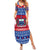 Personalised Samoa Christmas Summer Maxi Dress Samoan Coat Of Arms Manuia Le Kirisimas LT14 Women Blue - Polynesian Pride