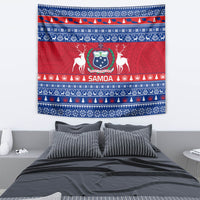 Personalised Samoa Christmas Tapestry Samoan Coat Of Arms Manuia Le Kirisimas LT14 - Polynesian Pride