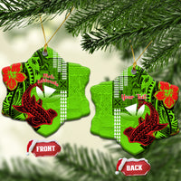 Personalised Hawaii Christmas Ceramic Ornament Mele Kalikimaka Kakau Polynesian Shark Tattoo LT14 - Polynesian Pride