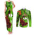 Personalised Hawaii Christmas Couples Matching Tank Maxi Dress and Long Sleeve Button Shirts Mele Kalikimaka Kakau Polynesian Shark Tattoo LT14 Green - Polynesian Pride