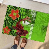 Personalised Hawaii Christmas Rubber Doormat Mele Kalikimaka Kakau Polynesian Shark Tattoo LT14 - Polynesian Pride