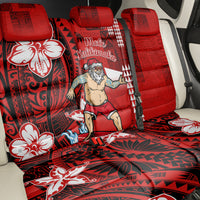 Personalised Hawaii Christmas Back Car Seat Cover Mele Kalikimaka Surfing Santa Claus