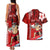 Personalised Hawaii Christmas Couples Matching Tank Maxi Dress and Hawaiian Shirt Mele Kalikimaka Surfing Santa Claus LT14 - Polynesian Pride