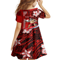 Personalised Hawaii Christmas Family Matching Short Sleeve Bodycon Dress and Hawaiian Shirt Mele Kalikimaka Surfing Santa Claus LT14 - Polynesian Pride