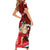 Personalised Hawaii Christmas Short Sleeve Bodycon Dress Mele Kalikimaka Surfing Santa Claus LT14 - Polynesian Pride