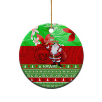 Personalised Hawaii Christmas Ceramic Ornament Mele Kalikimaka Hawaiian Santa Tropical Vibes LT14 - Polynesian Pride