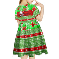 Personalised Hawaii Christmas Kid Short Sleeve Dress Mele Kalikimaka Hawaiian Santa Tropical Vibes LT14 - Polynesian Pride