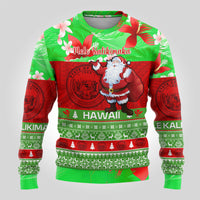 Personalised Hawaii Christmas Ugly Christmas Sweater Mele Kalikimaka Hawaiian Santa Tropical Vibes LT14 - Polynesian Pride