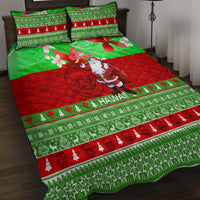 Personalised Hawaii Christmas Quilt Bed Set Mele Kalikimaka Hawaiian Santa Tropical Vibes LT14 - Polynesian Pride
