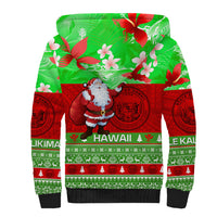 Personalised Hawaii Christmas Sherpa Hoodie Mele Kalikimaka Hawaiian Santa Tropical Vibes LT14 - Polynesian Pride