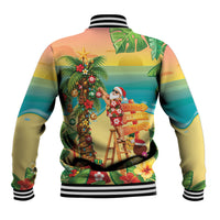 Hawaii Christmas Mele Kalikimaka Baseball Jacket Santa Decorating Xmas Palm Tree Tropical Vibes LT14 - Polynesian Pride