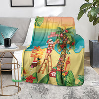 Hawaii Christmas Mele Kalikimaka Blanket Santa Decorating Xmas Palm Tree Tropical Vibes LT14 - Polynesian Pride