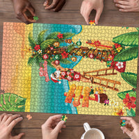 Hawaii Christmas Mele Kalikimaka Puzzle Santa Decorating Xmas Palm Tree Tropical Vibes LT14 - Polynesian Pride