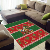 Hawaii Christmas Mele Kalikimaka Area Rug Aloha Turtle Santa With Ukulele LT14 - Polynesian Pride