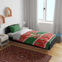 Hawaii Christmas Mele Kalikimaka Bedding Set Aloha Turtle Santa With Ukulele LT14 - Polynesian Pride