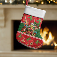 Hawaii Christmas Mele Kalikimaka Christmas Stocking Aloha Turtle Santa With Ukulele LT14 Set of 2 Red - Polynesian Pride