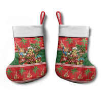 Hawaii Christmas Mele Kalikimaka Christmas Stocking Aloha Turtle Santa With Ukulele LT14 - Polynesian Pride