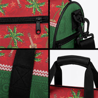 Hawaii Christmas Mele Kalikimaka Duffle Bag Aloha Turtle Santa With Ukulele LT14 - Polynesian Pride