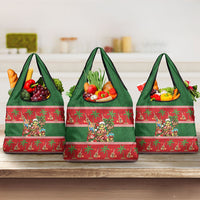 Hawaii Christmas Mele Kalikimaka Grocery Bag Aloha Turtle Santa With Ukulele LT14 3-pack One Size Red - Polynesian Pride