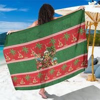 Hawaii Christmas Mele Kalikimaka Sarong Aloha Turtle Santa With Ukulele LT14 One Size 44 x 66 inches Red - Polynesian Pride