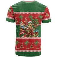 Hawaii Christmas Mele Kalikimaka T Shirt Aloha Turtle Santa With Ukulele LT14 - Polynesian Pride
