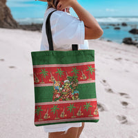 Hawaii Christmas Mele Kalikimaka Tote Bag Aloha Turtle Santa With Ukulele LT14 - Polynesian Pride
