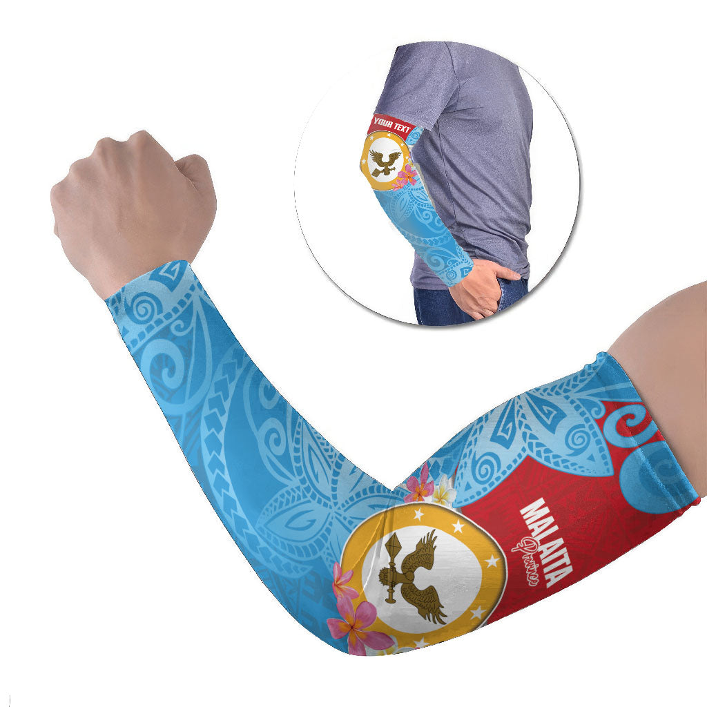 Personalised Malaita Province Day Arm Sleeves Solomon Islands Maramapaina Flag Color LT14 Set of 2 Blue - Polynesian Pride