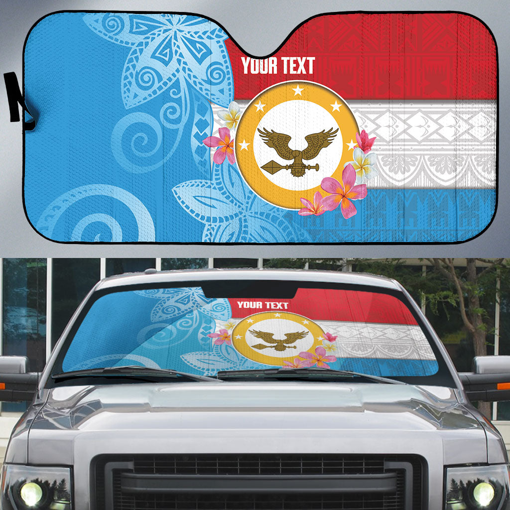 Personalised Malaita Province Day Auto Sun Shade Solomon Islands Maramapaina Flag Color LT14 Blue - Polynesian Pride