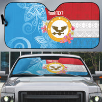 Personalised Malaita Province Day Auto Sun Shade Solomon Islands Maramapaina Flag Color LT14 Blue - Polynesian Pride