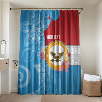 Personalised Malaita Province Day Bathroom Set Solomon Islands Maramapaina Flag Color LT14 Shower Curtain Only Blue - Polynesian Pride