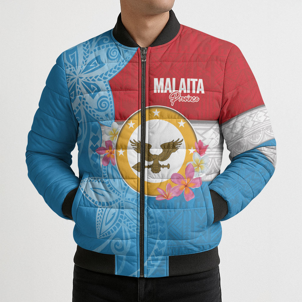 Personalised Malaita Province Day Bomber Puffer Jacket Solomon Islands Maramapaina Flag Color LT14 - Polynesian Pride