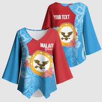 Personalised Malaita Province Day Kimono Sleeve Blouse Solomon Islands Maramapaina Flag Color LT14 - Polynesian Pride