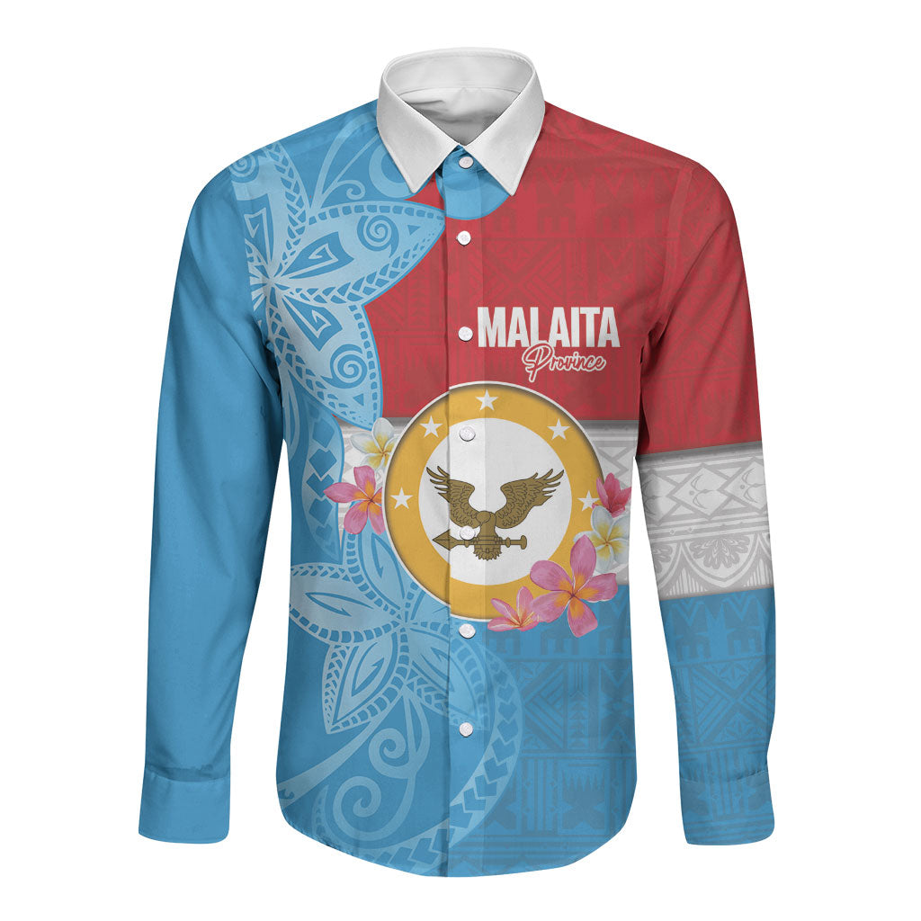 Personalised Malaita Province Day Long Sleeve Button Shirt Solomon Islands Maramapaina Flag Color LT14 Unisex Blue - Polynesian Pride