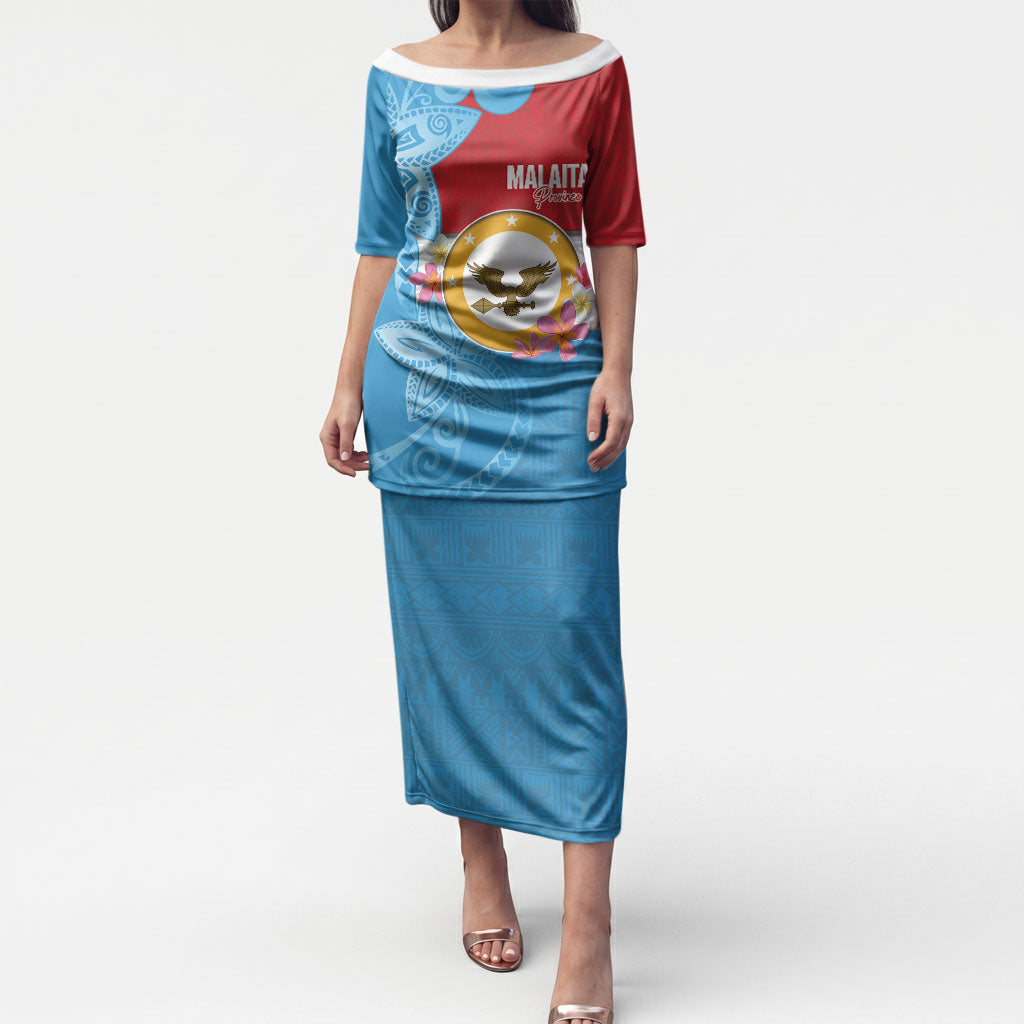 Personalised Malaita Province Day Puletasi Solomon Islands Maramapaina Flag Color LT14 Long Dress Blue - Polynesian Pride