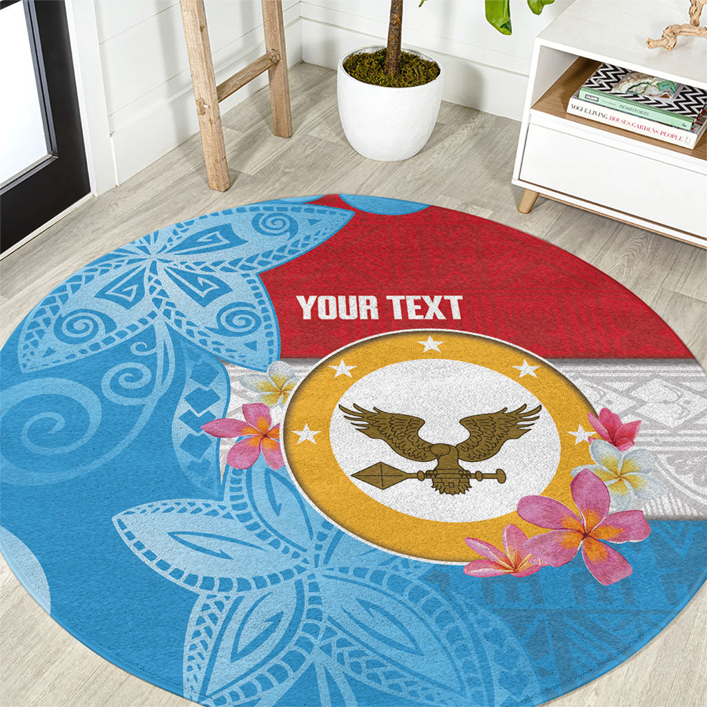 Personalised Malaita Province Day Round Carpet Solomon Islands Maramapaina Flag Color LT14 Blue - Polynesian Pride