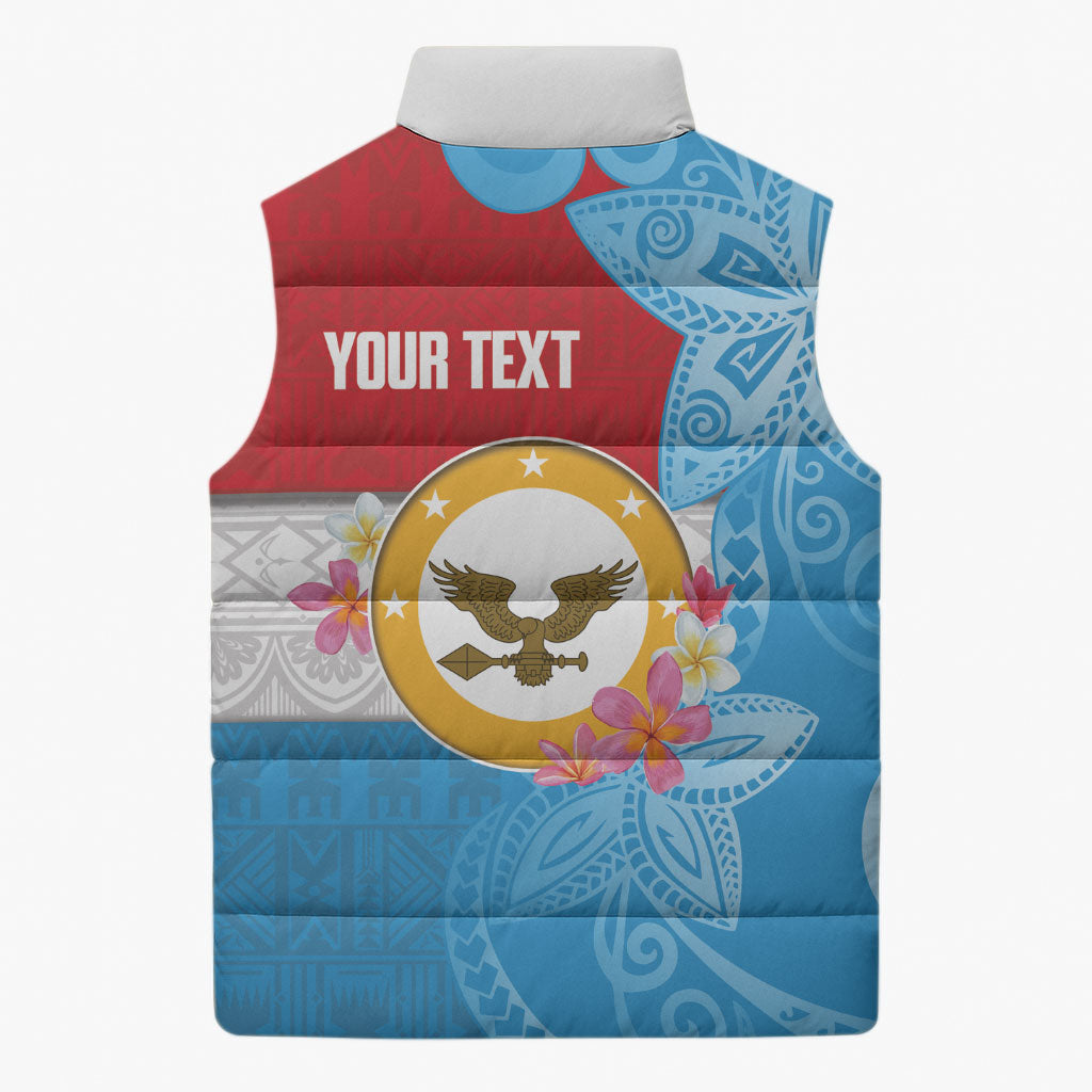 Personalised Malaita Province Day Sleeveless Puffer Jacket Solomon Islands Maramapaina Flag Color LT14 - Polynesian Pride